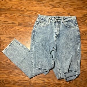 PLT slashed straight leg jeans
